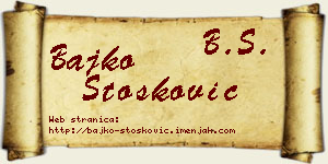 Bajko Stošković vizit kartica
